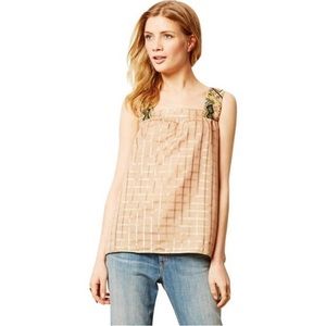 Anthropologie Vineet Bahl Embroidered Sleeveless Blouse Size XS